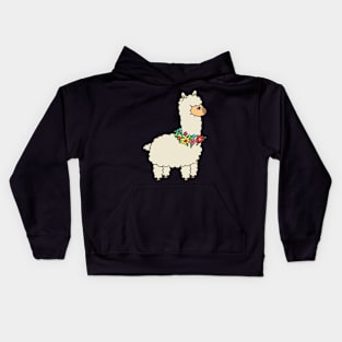 Alpaca with flowers. Kids Hoodie